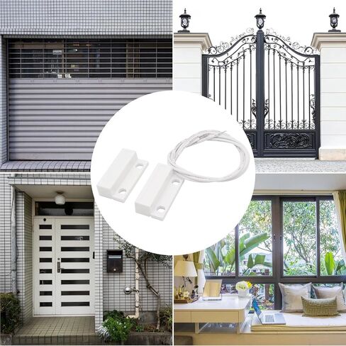 2Pcs Magnetic Reed Switch Wired Surface Mount Normally Open NO Contact Sensor Alarm Magnetic Door Switch with 2 Wires, ABS, MC-38 in Kuwait