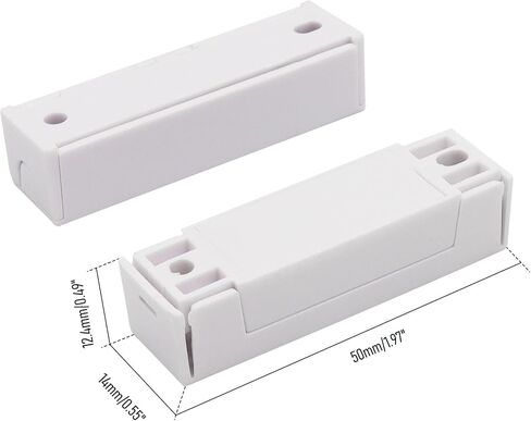 2Pcs Magnetic Reed Switch Wired Surface Mount Normally Open NO Contact Sensor Alarm Magnetic Door Switch with 2 Wires, ABS, MC-38 in Kuwait