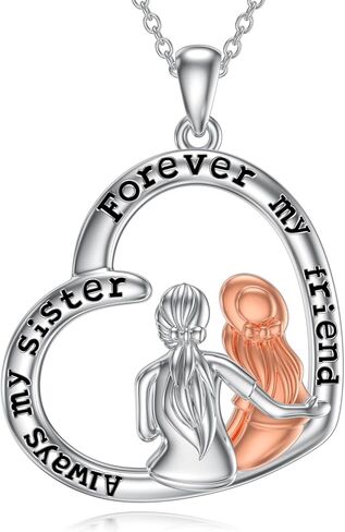 WINNICACA Sister Gifts from Sister 2/3 Sisters Necklace Always My Sister Forever My Friend Necklace 925 Sterling Silver Sister Birthday Gifts Valentines Day Gifts for Sister,Sister Jewelry Gifts for Sister,Friend,Mother,Daughter in Kuwait