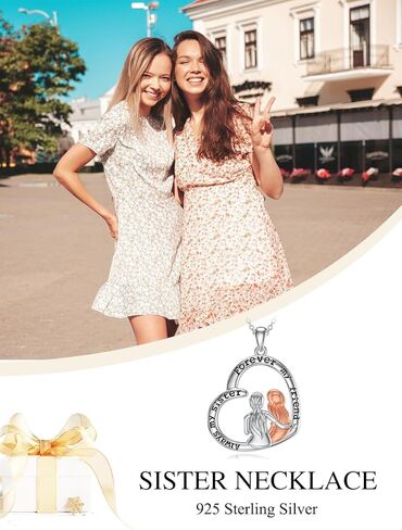 WINNICACA Sister Gifts from Sister 2/3 Sisters Necklace Always My Sister Forever My Friend Necklace 925 Sterling Silver Sister Birthday Gifts Valentines Day Gifts for Sister,Sister Jewelry Gifts for Sister,Friend,Mother,Daughter in Kuwait