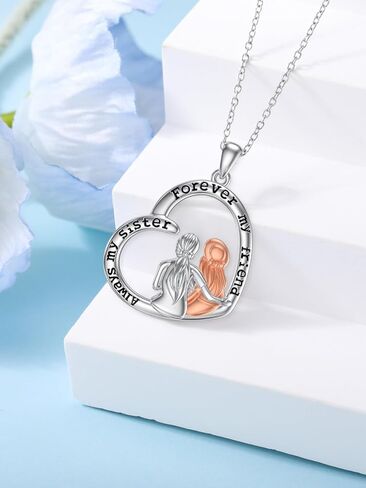 WINNICACA Sister Gifts from Sister 2/3 Sisters Necklace Always My Sister Forever My Friend Necklace 925 Sterling Silver Sister Birthday Gifts Valentines Day Gifts for Sister,Sister Jewelry Gifts for Sister,Friend,Mother,Daughter in Kuwait