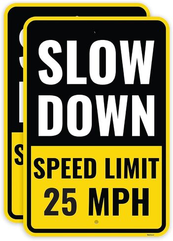 2PC 10 Mph Speed Limit Sign, 18 x 12 Inches - Aluminum - 10Mph Slow Down Safety Signs For Neighborhoods Street in Saudi Arabia
