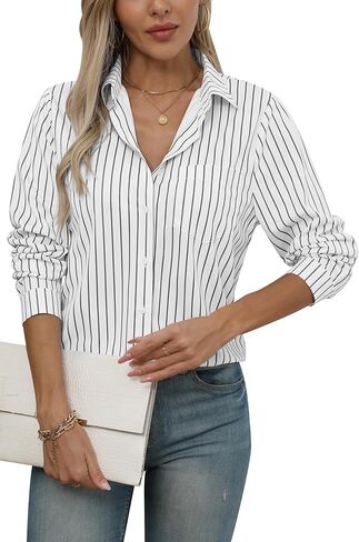 COUXILY Soft Wrinkle-Free Button Down Stretch Shirts for Women, Breathable Moisture-Wicking Casual Work Dress Tops in Kuwait