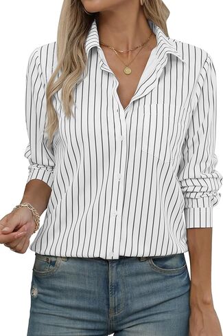COUXILY Soft Wrinkle-Free Button Down Stretch Shirts for Women, Breathable Moisture-Wicking Casual Work Dress Tops in Kuwait