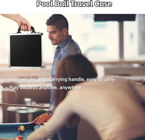 Portable Billiard Pool Ball Carrying Case Box, Snooker Billiard Balls Storage Box Pool Carrying Case Accessory, Pool Balls Carrying Case with Handle for One Set of Billiard Balls in Kuwait