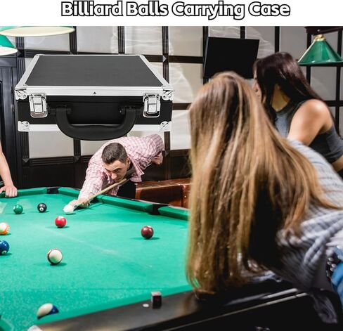 Portable Billiard Pool Ball Carrying Case Box, Snooker Billiard Balls Storage Box Pool Carrying Case Accessory, Pool Balls Carrying Case with Handle for One Set of Billiard Balls in Kuwait