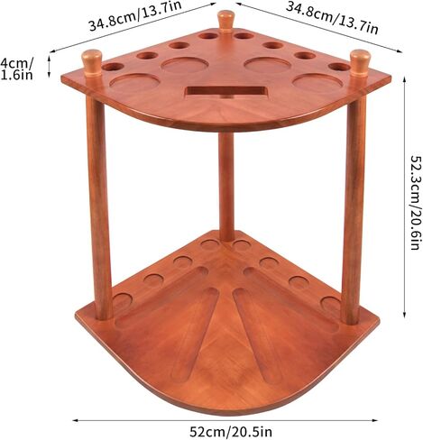 aklot تجمع جديلة الرف، رفوف البلياردو جديلة مع عدادات النتيجة حامل عصا تجمع ث / حامل الشراب، يحمل 8 العصي ومجموعة كاملة من كرات البلياردو in Kuwait