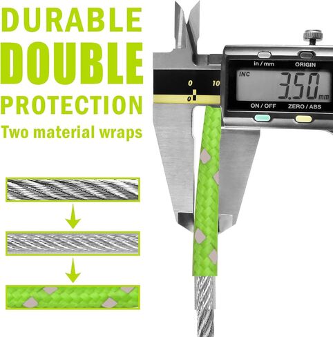 3.5MM Security Steel Cable 4/6/10/15FT Lengths Bike Lock Cable, Cable Rope, Stainless Steel Cable with Loops for Safety and Security in Saudi Arabia