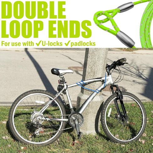 3.5MM Security Steel Cable 4/6/10/15FT Lengths Bike Lock Cable, Cable Rope, Stainless Steel Cable with Loops for Safety and Security in Saudi Arabia
