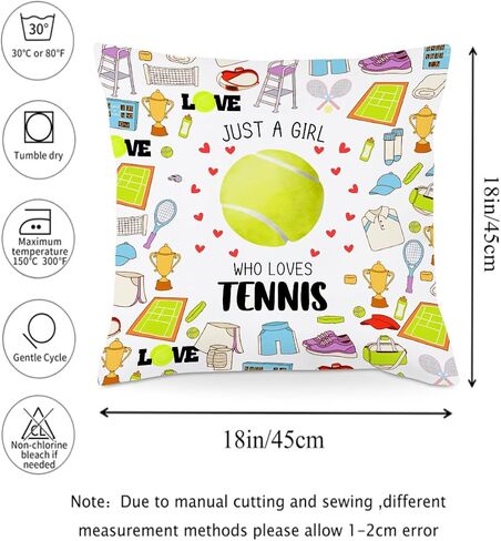 Tennis Gifts Tennis Decor Throw Pillow Covers Inspirational Gifts for Women Tennis Gifts for Girls Tennis Lovers Players Birthday Gifts for Coach Best Friend Sister Daughter 18x18 Inch Pillowcase in Saudi Arabia