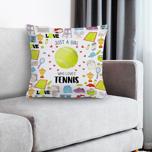 Tennis Gifts Tennis Decor Throw Pillow Covers Inspirational Gifts for Women Tennis Gifts for Girls Tennis Lovers Players Birthday Gifts for Coach Best Friend Sister Daughter 18x18 Inch Pillowcase in Saudi Arabia