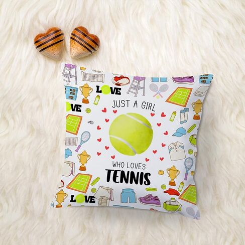 Tennis Gifts Tennis Decor Throw Pillow Covers Inspirational Gifts for Women Tennis Gifts for Girls Tennis Lovers Players Birthday Gifts for Coach Best Friend Sister Daughter 18x18 Inch Pillowcase in Saudi Arabia