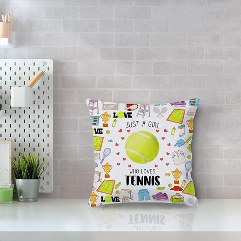 Tennis Gifts Tennis Decor Throw Pillow Covers Inspirational Gifts for Women Tennis Gifts for Girls Tennis Lovers Players Birthday Gifts for Coach Best Friend Sister Daughter 18x18 Inch Pillowcase in Saudi Arabia