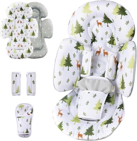 Generic Infant Car Seat Insert Compatible with Mamaroo Swing & Graco Swing and Infant Car Seat, Newborn Insert Baby Head Body Support, Reversible Design, Breathable Soft Fabric, 1Pcs - Pink Floral in Saudi Arabia