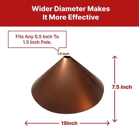 Predator Guard 19-Inch Squirrel Baffle for Bird Feeders - Larger Anti-Rust Galvanised Steel - Dual Hanging & Pole Mount Design - Squirrel & Raccoon Proof Barrier for Feeders in Saudi Arabia
