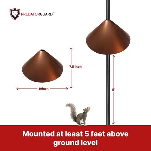 Predator Guard 19-Inch Squirrel Baffle for Bird Feeders - Larger Anti-Rust Galvanised Steel - Dual Hanging & Pole Mount Design - Squirrel & Raccoon Proof Barrier for Feeders in Saudi Arabia