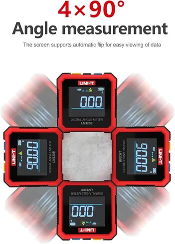 UNI-T مقياس زاوية رقمي للمستوى الإلكتروني ومقياس زاوية الميل الرقمي مع قاعدة مغناطيسية وشاشة LCD، بطارية ليثيوم أيون مع منفذ شحن من النوع C (LM320B) in Kuwait