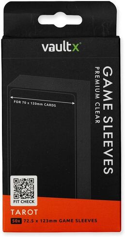 حافظة ألعاب لوحية Vault X 'Tarot' للبطاقات مقاس 70 × 120 مم، تُحفظ بغلاف مُجهز غير مصنوع من مادة PVC ومضاد للكهرباء الساكنة (50 قطعة) in Kuwait