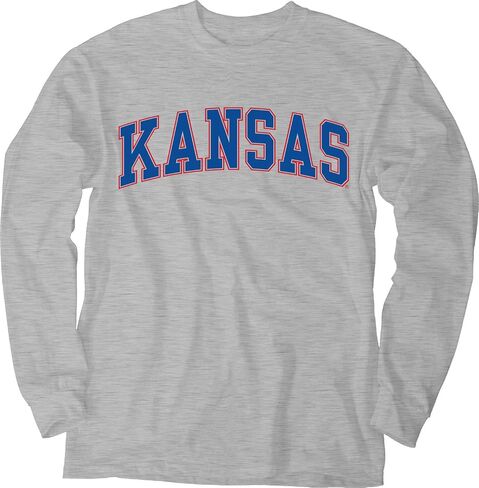 Blue 84 Men's Arching Team Name Dark Heather Long Sleeve T Shirt in Saudi Arabia