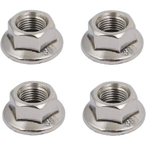 uxcell 4pcs M10 x 1.25mm Pitch Metric Fine Thread 304 Stainless Steel Hex Flange Nut