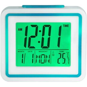 English Talking Alarm Clock with Date, Day and Temperature, for Low Vision or Blind (Purple)