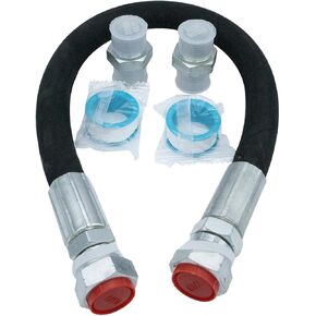 1/2" x 20" (1/2" NPT Male x 20" Length) Universal Compressor Jumper Hose and Two 1/2" Adapters (can Rotate Freely)