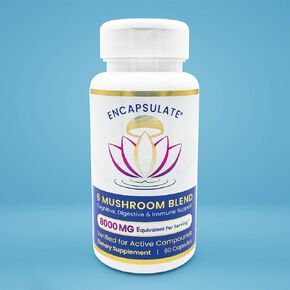 ENCAPSULATE 6 Mushroom Blend – Reishi, Chaga, Turkey Tail, Cordyceps, Lion’s Mane & Shiitake Fruiting Body 8:1 Mushroom Extract – Nootropic – Adaptogen – Gut, Brain & Immune Support - 120 Veg Caps