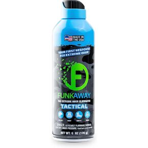 FunkAway Extreme Military Grade Odor Eliminating AeroSpray, 6 oz., Odor Eliminating Spray Designed for First Responders, Removes Sweaty, Musty, Smoke and Pet Odors