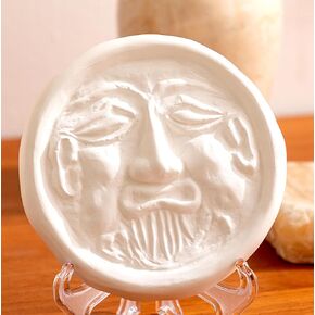 Healing Ceramic Silla’s Face White Ceramic Sculpture, Ceramic Décor, Ancient Korean Style of Silla dynasty-Air Purifying Eliminate Bad Odors, Refreshes Air, Humidity Control (Silla's Smile)