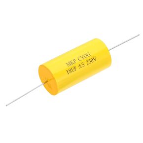 PATIKIL 18uF 250 V Frequency Divider Capacitor, 2 Pcs Axial Audio Speaker Crossover Step-Less Film Capacitor MKP Capacitor for Audio Equipment Appliances, Black