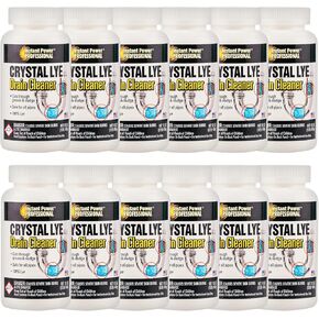 Crystal Lye Drain Cleaner, Drain Clog Remover Made of Pure Lye Crystals (12 Pack)