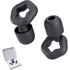 Ear Plugs for Noise Reduction,Integrated Design Silent earplugs-Super Soft,for Sleep, Focus, Travel, Work,Swim,Concert with S/M/L Silicone Ear Tips 3 Sets -25-35dB (Black)