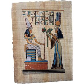 Queen Nefertari Offering Flowers, a Symbol of Love in Ancient Egypt, Egyptian Decor, Wall Art Papyrus, 9x13 Inches
