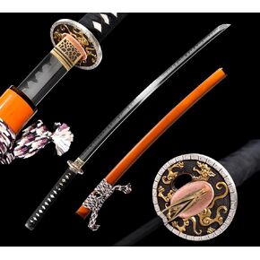 Lyuesword Handmade Katana Sword 41" T10 Steel Clay Tempered Razor Sharp Blade Full Tang Handmade Blade Dragon Tsuba