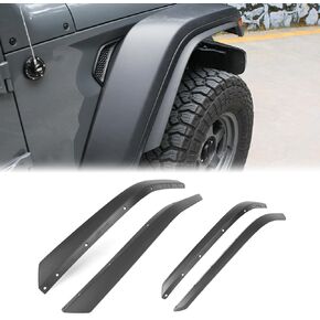 مشاعل الحاجز الأمامي والخلفي متوافقة مع 2018-2024 Jeep Wrangler JL & JLU Unlimited Sahara، بطانة مشاعل عجلة الطرق الوعرة 4 قطع