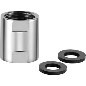 OFFO Shower Pipe Fitting, Brass Converter Adapter, G1/2 x G1/2 Inch Female Thread Shower Coupling for Shower Arm Home Bathroom Plumbing, Matte Black