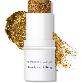 KYDA Body Glitter Stick, Chunky Glitter Gel for Face Body Hair, Sparkling Holographic Mermaid Sequins Paint, Lasting Multiuse Makeup Glitter Gel, Blue