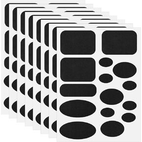 5 Sheets/75pcs Down Jacket Repair Patch,5 Sizes Black Iron on Patch Self Adhesive Waterproof Fabric Repair Tape,for Coat Clothing Tent Sleeping Bags Ski Pants Holes Fixing