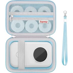 Hard Carrying Case for KODAK Smile+ Wireless Digital Instant Print Camera, Photo Printer Travel Storage Holder, Zipper Mesh Pocket for USB Cable, Zink Photo Paper, SD Card, Blue