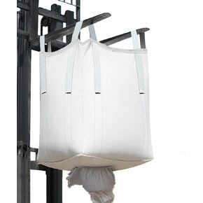 10Pcs FIBC Bulk Bag One Ton Bag 35.4"L x 35.4"W x 43.3"H 3300lbs SWL Safty Factor 3:1 Woven Polypropylene Bags Duffle Top Spout Bottom