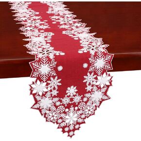 منشفة Simhomsen مطرزة بتصميم ندفة الثلج باللونين الأزرق الداكن والأبيض لعيد الميلاد والشتاء (كحلي، 14 × 70 بوصة) in Kuwait