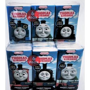 Smart Care Thomas the Train and Friends Pocket Facial Tissues 2 Ply Travel Size (12 Individual Packs)