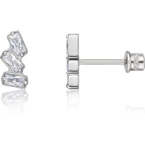 limerencia Hypoallergenic G23 Implant Grade Titanium Screw Back Earrings Tragus 20G Helix F136 Piercing Post for Girls' Sensitive Ears Cartilage