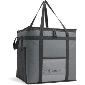 Browne Foodservice 600D Polyester Insulated Delivery Bag, Grey