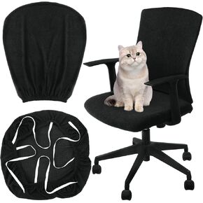 Moukeren 4 Pack Computer Office Chair Covers Set Stretchable Office Chair Cover Seat and Back Cover Set Elastic Fit Desk Computer Chair Slipcover Removable Chair Cover for Boss Rotating Chairs
