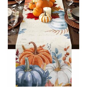 Fall Table Runner Fall Leaves Thanksgiving Table Runners Autumn Pumpkin Thanksgiving Autumn Harvest Decoration Table Runners for Home Party Decor 13x72 Inch