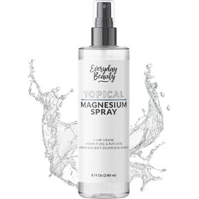 Topical Magnesium Spray with Aloe & Organic Glycerin - All Natural - USP Grade Magnesium - Large 8 Fl Oz Bottle with Mist Cap - Made in USA