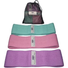 Fabric Resistance Band Set | 3 Tension Bands with Carrying Bag | Fabric Resistance Bands for HIPS & Glutes Workouts