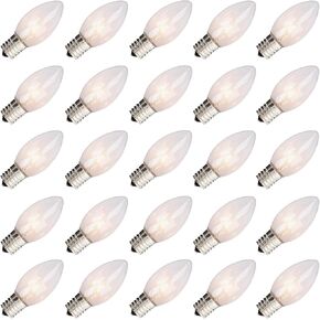 25 Pack Christmas Red Replacement Bulb, C9 Ceramics Red Christmas Light Bulb for Indoor Outdoor Patio Christmas Halloween Party String Lights, 7 Watt Red Night Light, C9/E17 Intermediate Base in Kuwait