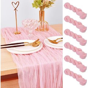 Joanlody Terracotta Cheesecloth Table Runner 10Ft Rustic Gauze Cheese Cloth Table Runner Boho Fall Thanksgiving Table Runner for Wedding Bridal Shower Halloween Decoration